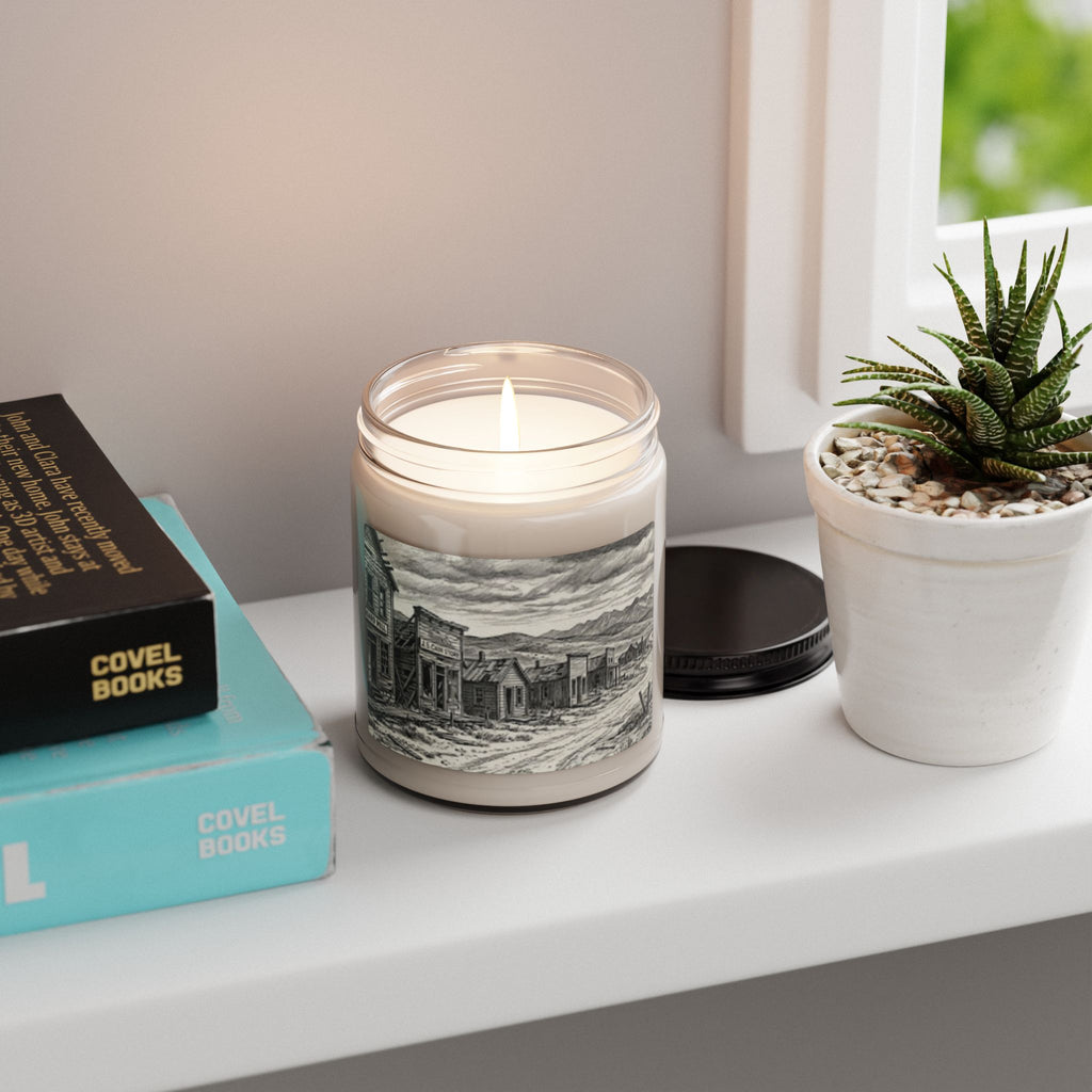 Soy Candle — Vintage Ghost Town Illustration (9oz)
