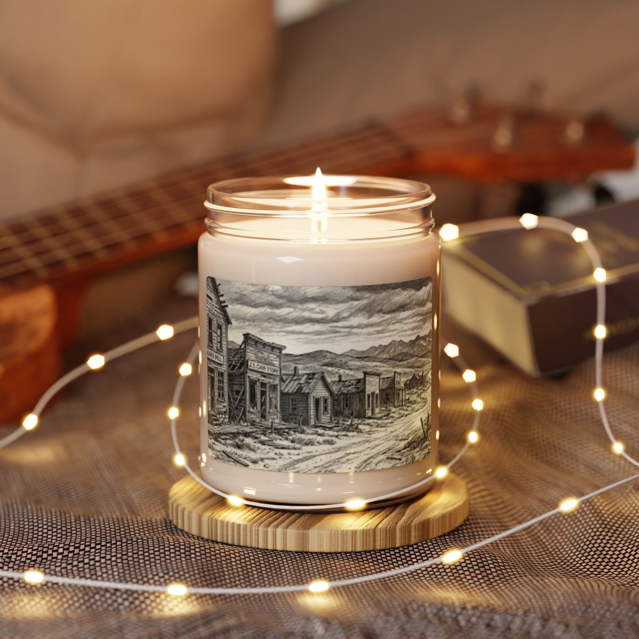 Soy Candle — Vintage Ghost Town Illustration (9oz)