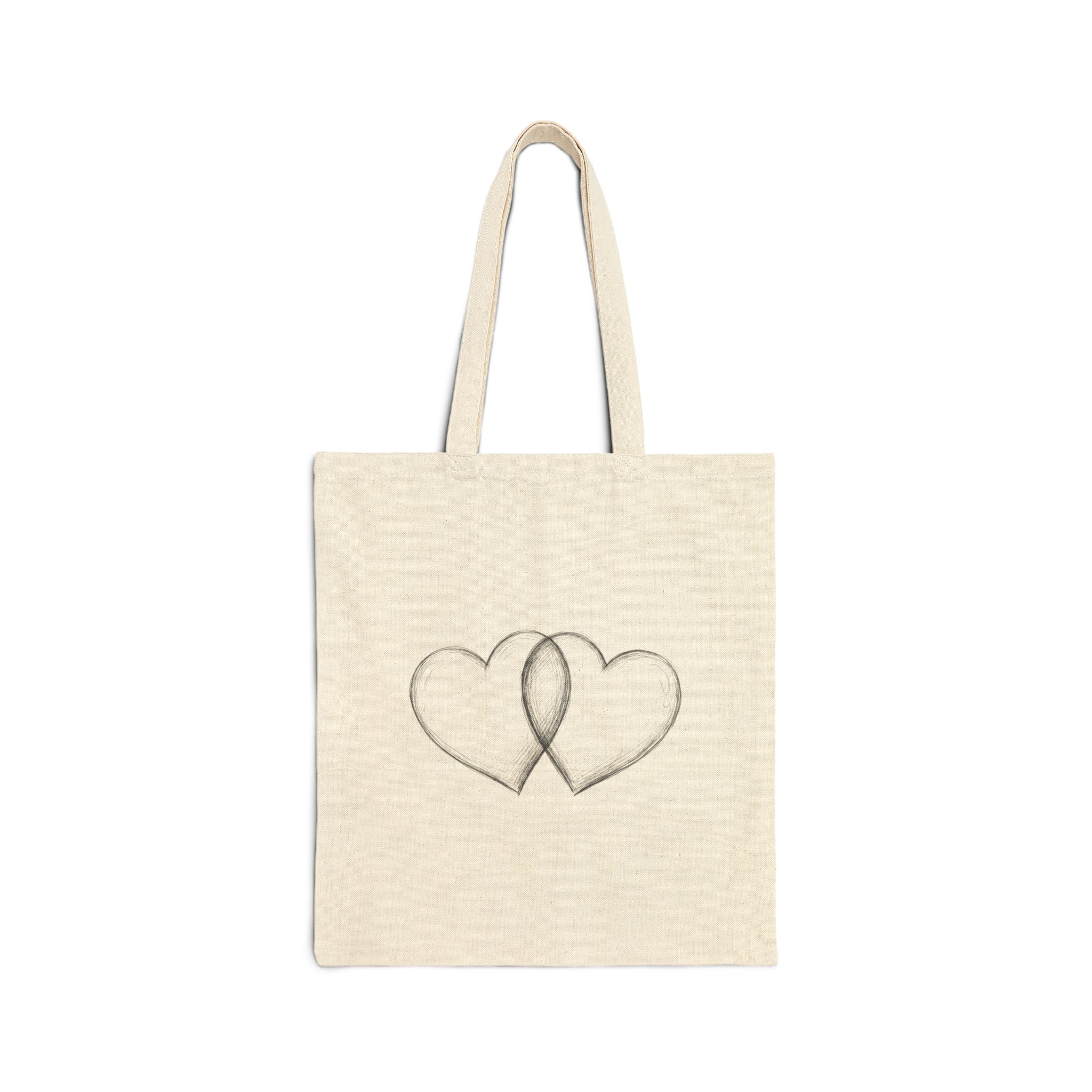 Canvas Tote Bag — Intertwined Hearts Ribbon Design (Awareness & Love)