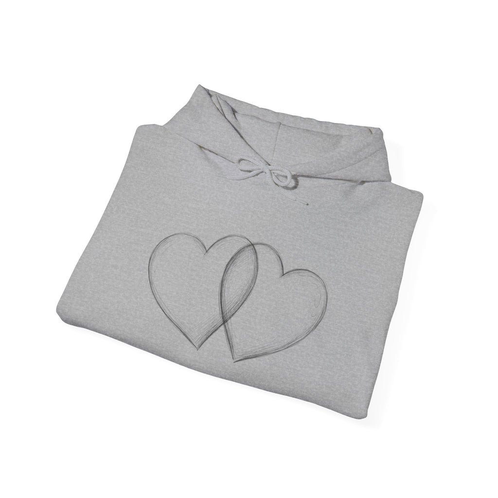 Silver Ribbon Heart Hoodie — Awareness Ribbon Double Heart Pullover