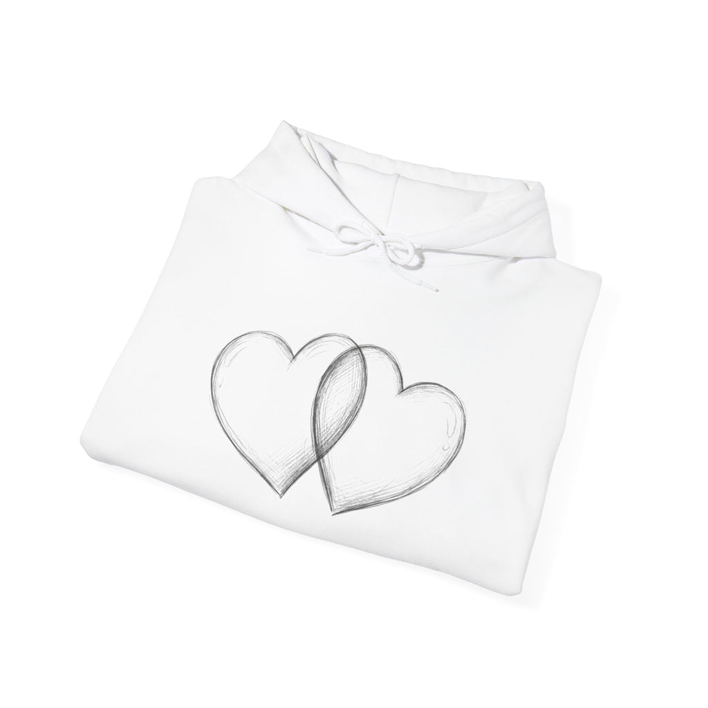 Silver Ribbon Heart Hoodie — Awareness Ribbon Double Heart Pullover