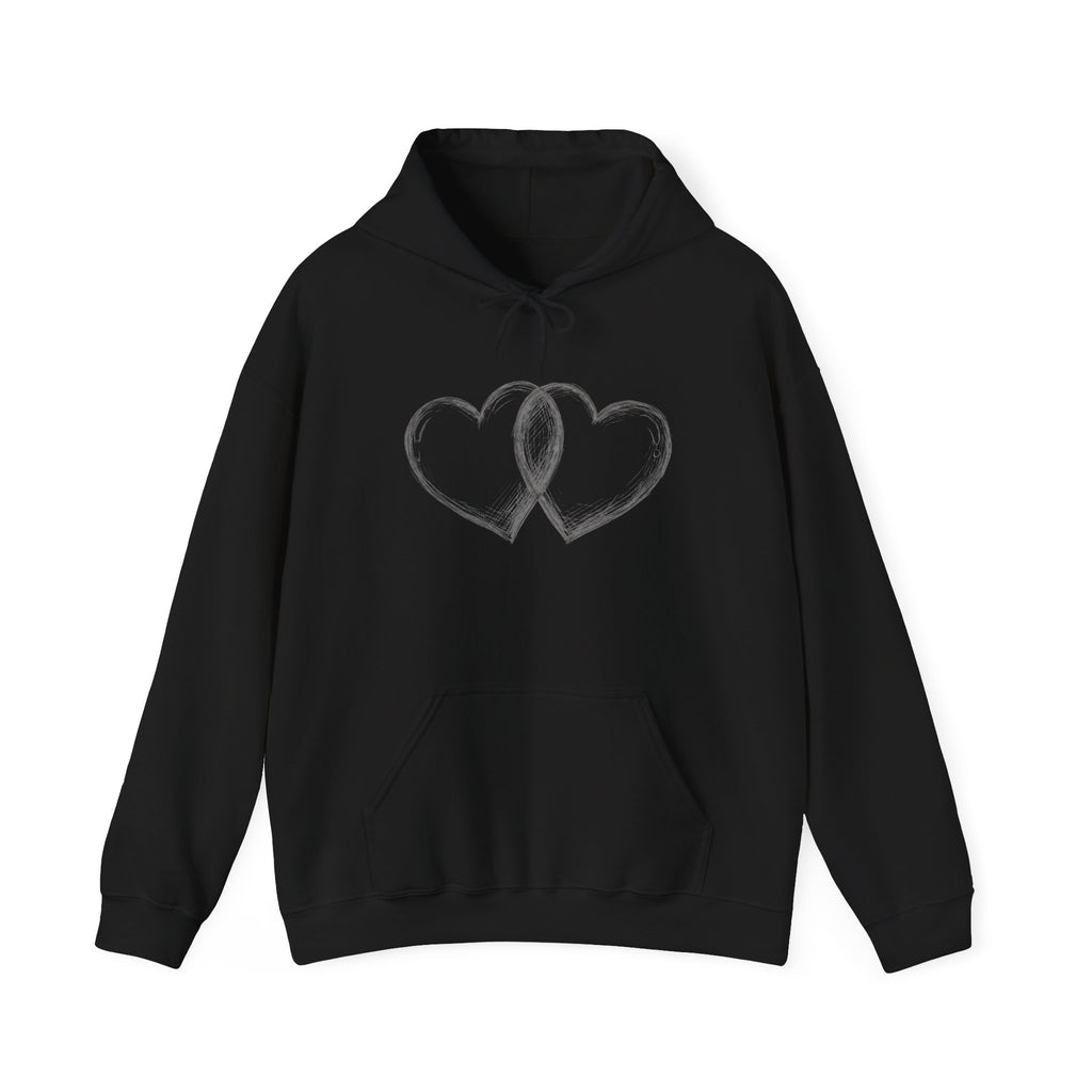 Silver Ribbon Heart Hoodie — Awareness Ribbon Double Heart Pullover