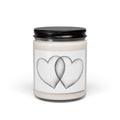Soy Candle — Hand-Drawn Interlocking Hearts Scented Candle, 9oz (Romantic Gift)