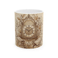 Vintage Clockwork Ceramic Mug — Sepia Steampunk Timepiece Design (11oz, 15oz)