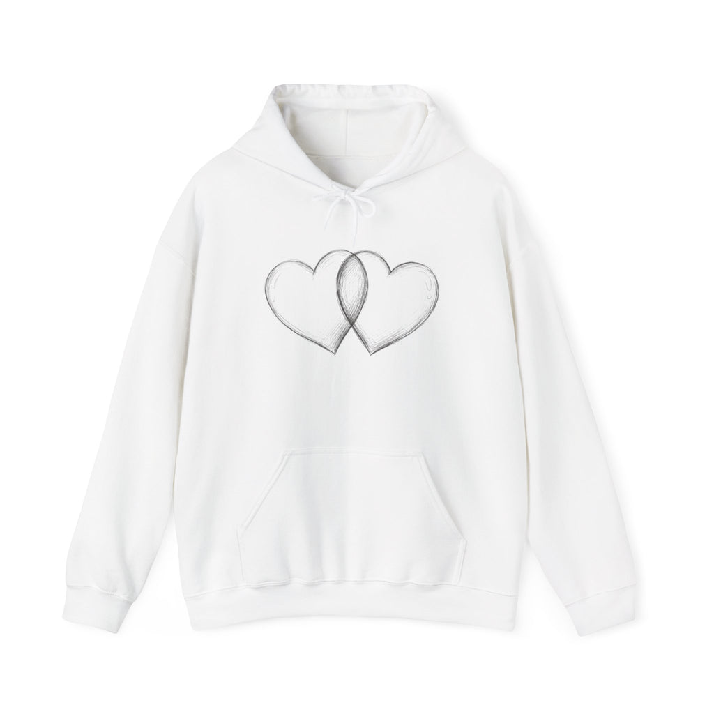 Silver Ribbon Heart Hoodie — Awareness Ribbon Double Heart Pullover