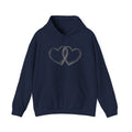 Silver Ribbon Heart Hoodie — Awareness Ribbon Double Heart Pullover