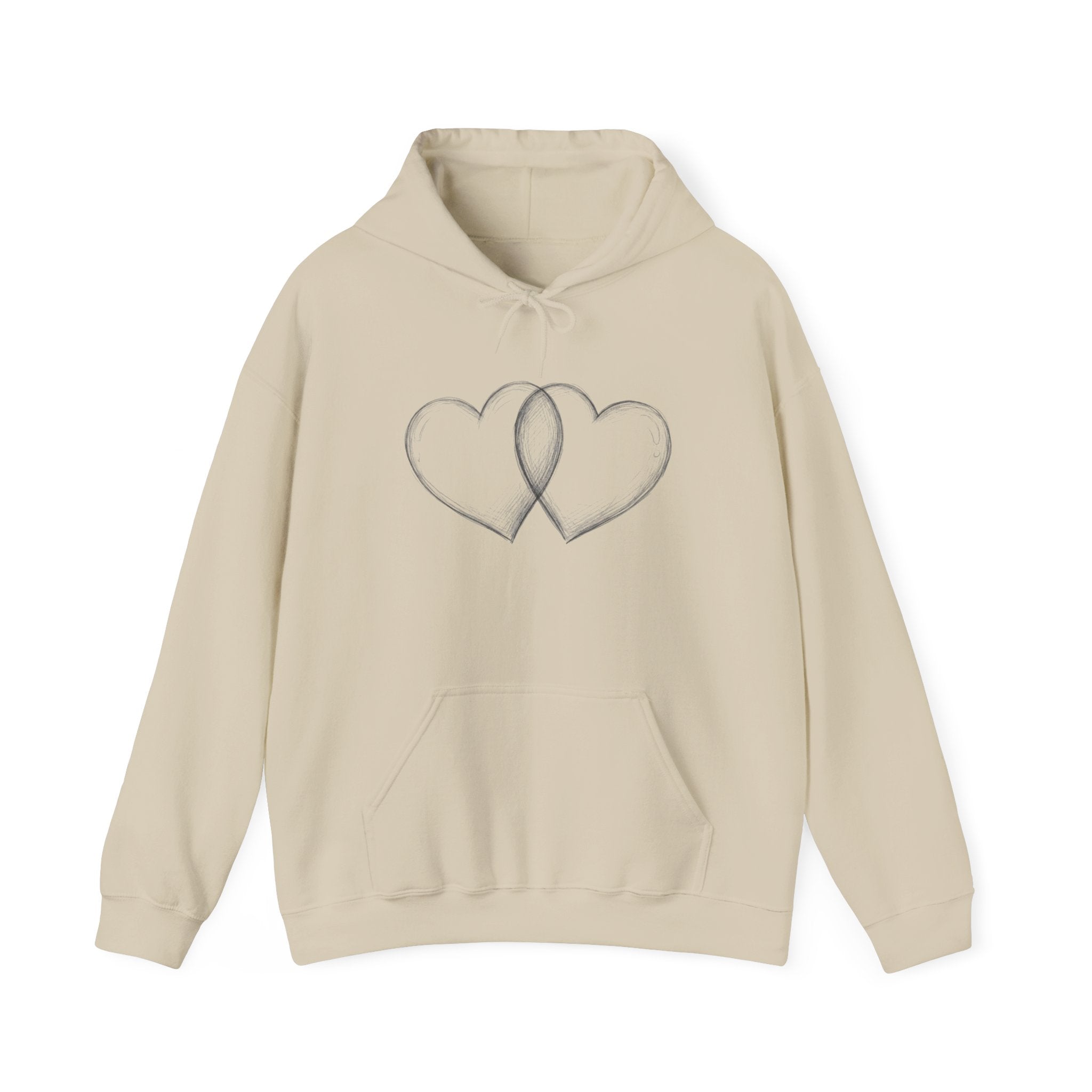 Silver Ribbon Heart Hoodie — Awareness Ribbon Double Heart Pullover