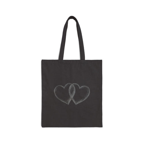 Canvas Tote Bag — Intertwined Hearts Ribbon Design (Awareness & Love)