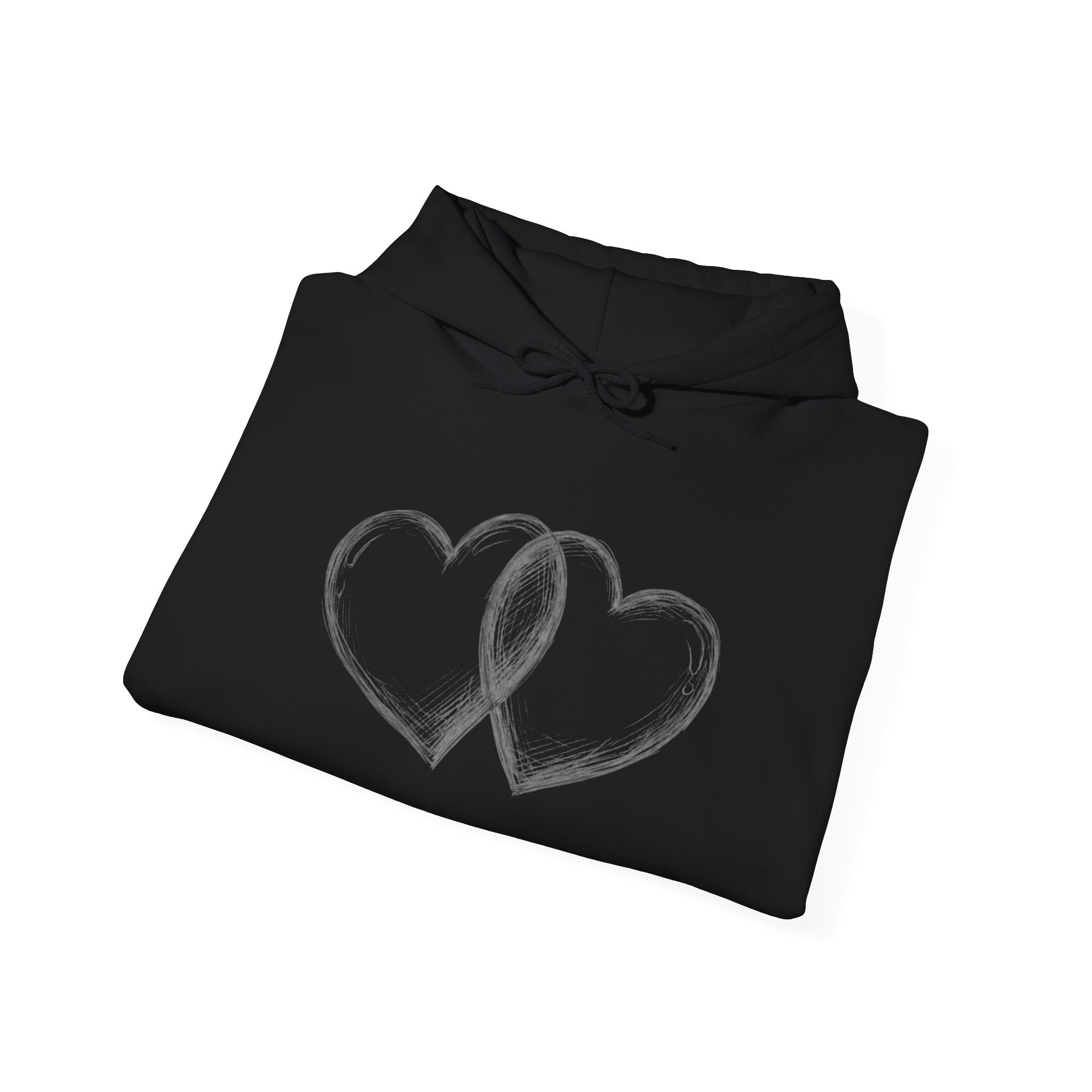 Silver Ribbon Heart Hoodie — Awareness Ribbon Double Heart Pullover