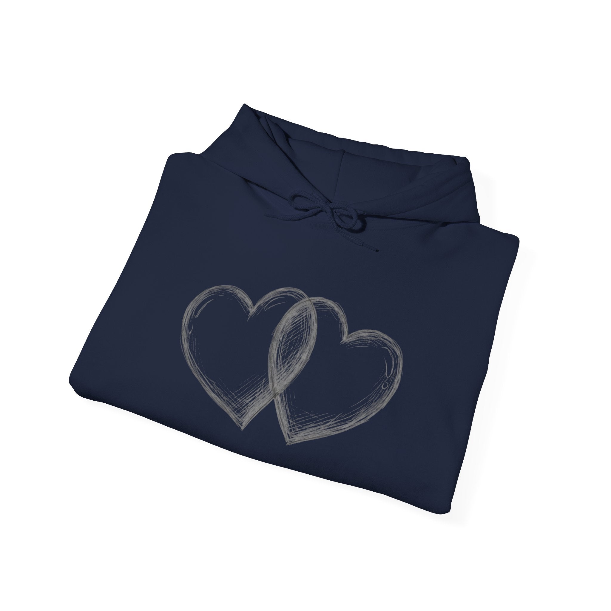 Silver Ribbon Heart Hoodie — Awareness Ribbon Double Heart Pullover