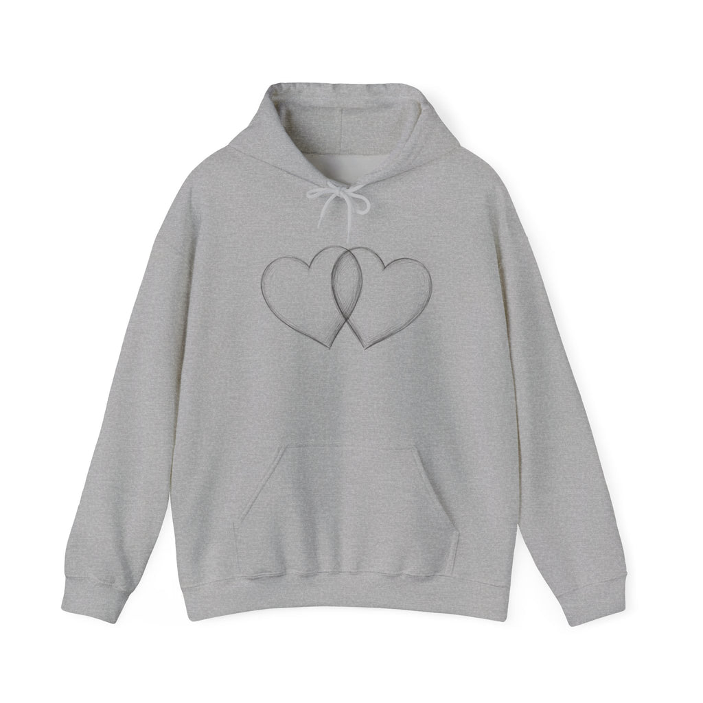Silver Ribbon Heart Hoodie — Awareness Ribbon Double Heart Pullover